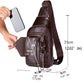 Genuine Leather Mens Chest Shoulder Messenger Bags