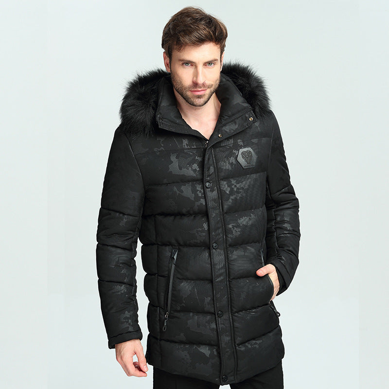 Men's Short Thickened Winter Outdoor Cotton-padded Clothing British Fur Collar Coat