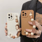 Ins Khaki Bear Bead Bracelet Soft Phone Case