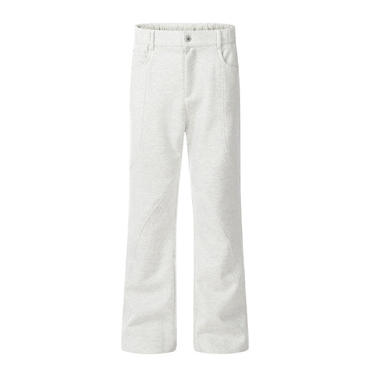Loose Casual Trousers Men's High Street Split Stitching Design Pocket Solid Color Wide-leg Pants