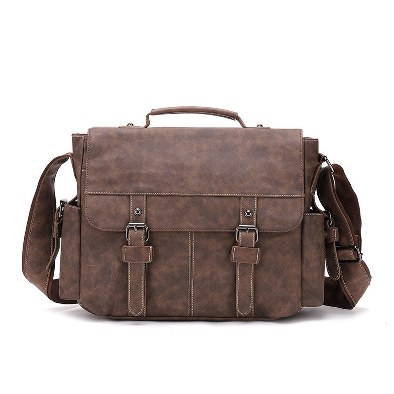 Casual PU Leather Trendy Retro Men's Shoulder Bag