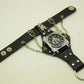 Skull rivet belt watch