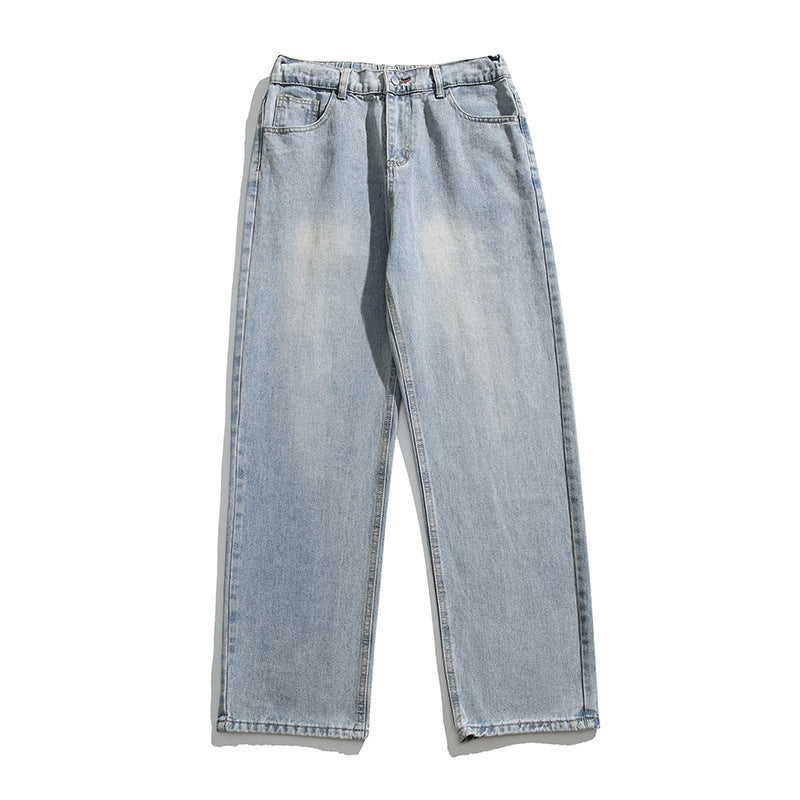 Washed Jeans Men's Spring American Wide Leg Leisure