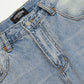 Distressed Wash Wide-leg Jeans Retro