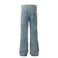 Drawstring Ruffle Design Sense Denim Trousers Men