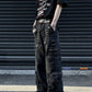 Retro Tattered Jeans Big Pocket Jeans Loose-fitting Wide-leg Trousers