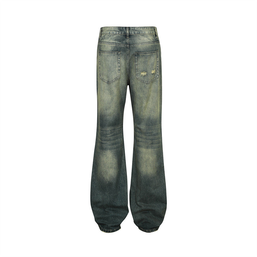 Washed White Texture Jeans For Men