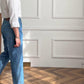 High Waisted Straight Leg Denim Pants Japanese Style