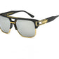 Men and women square retro colorful reflective sunglasses