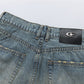 Washed And Worn Worn Denim Trousers Men's Pleated