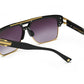 Men and women square retro colorful reflective sunglasses