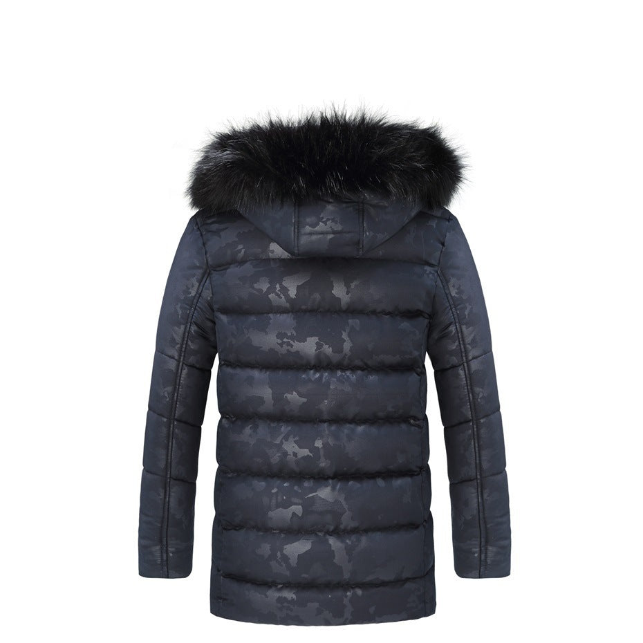 Men's Short Thickened Winter Outdoor Cotton-padded Clothing British Fur Collar Coat