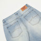 Gradient Wash Denim Trousers Retro Loose