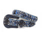 Rhinestone Inset Needle Buckle Skull Belt