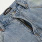 Distressed Wash Wide-leg Jeans Retro