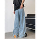 All-match High-grade Washed Wide Leg Retro Trousers