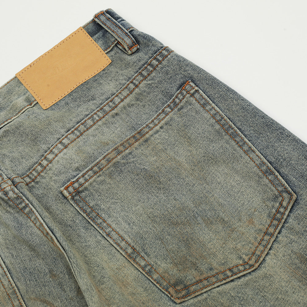 Waste Soil Punk Make Old Ripped Denim Dirty Pants Men