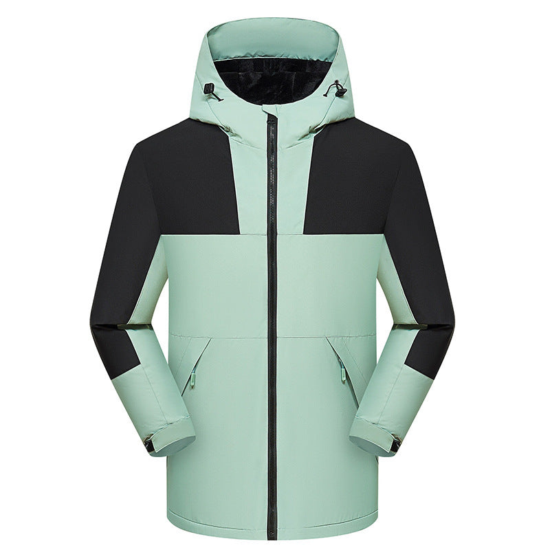 Fleece Thickened One-piece Windproof Waterproof Jacket