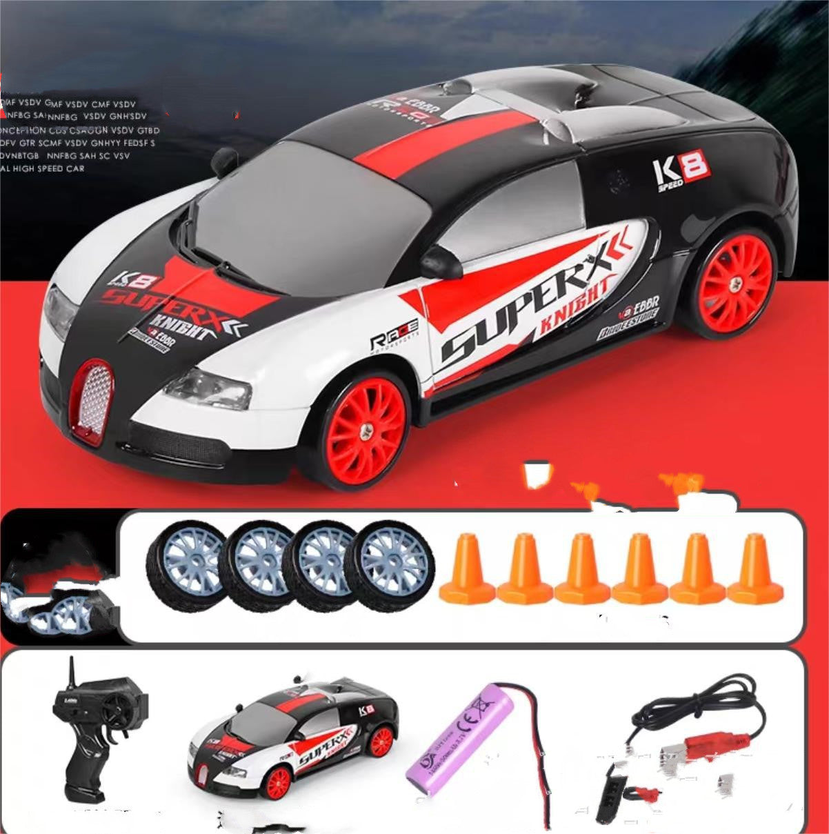 2,4G Drift Rc Car 4WD RC Drift Car Toy Control remoto GTR modelo AE86 vehículo RC coche de carreras juguete para niños regalos de navidad