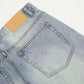 Distressed Wash Wide-leg Jeans Retro