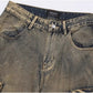 Retro Large Workwear With Pocket Wide Leg Jeans
