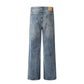 Washed Wide-leg Jeans Men's Loose