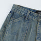 Gradient Tie-dye Denim Cargo Pants Trousers Men's Clothing