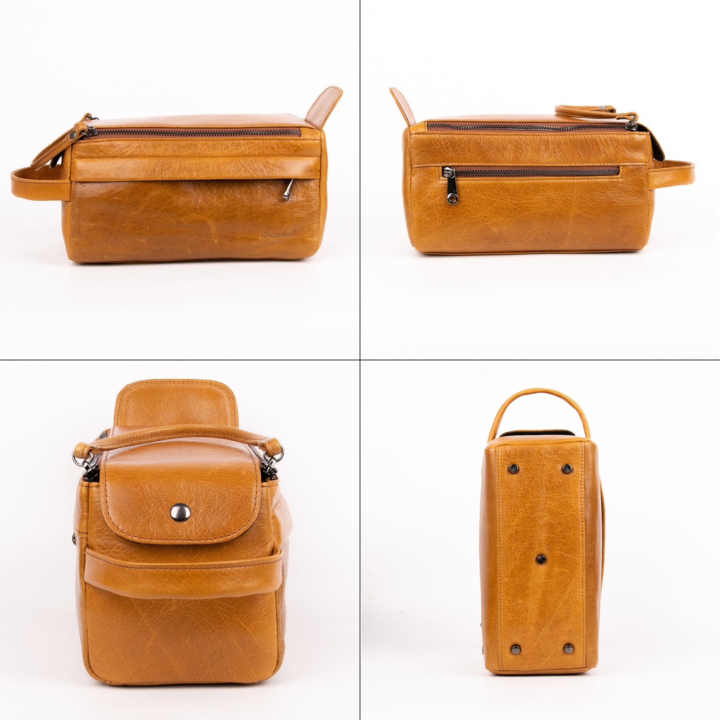 Real Leather Toiletry Bag Multi-functional Storage