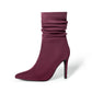 Women's Fashion Suede Pointed High Heels Boots Shoes