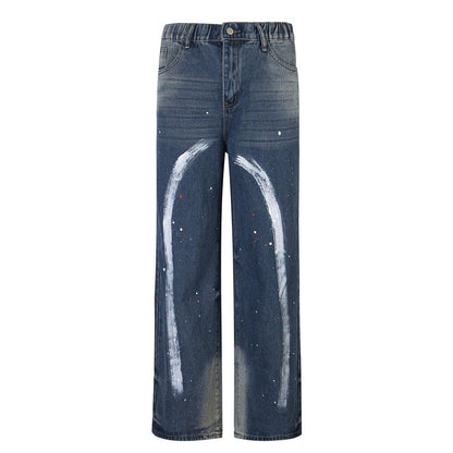 Painting Splash Ink Do The Old Cowboy Straight-leg Pants Men