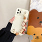 Ins Khaki Bear Bead Bracelet Soft Phone Case