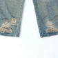Graffiti Distressed Dirty Ripped Denim Trousers