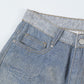 Design Color Matching Lace Denim Straight-leg Trousers Fashion