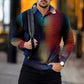 Men's Digital Printing Lapel Button Casual Top