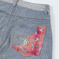 Design Color Matching Lace Denim Straight-leg Trousers Fashion