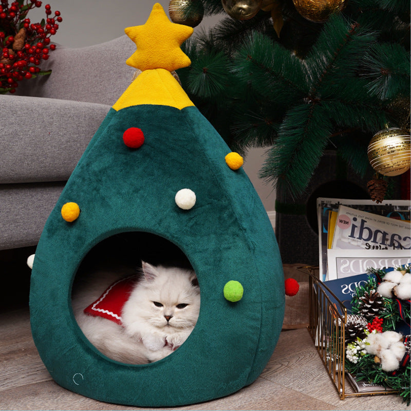 Árbol de Navidad para mascotas, cama para gatos, estera para gatos, perrera, arena de fieltro, suministros para gatos