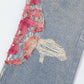 Design Color Matching Lace Denim Straight-leg Trousers Fashion