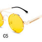 Round Steampunk Sunglasses Brand Design Men Women Metal Punk