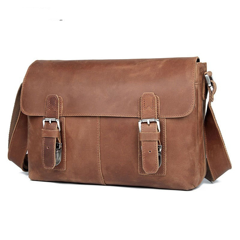 Vintage Leather Crossbody Bag For Men