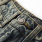 Contrast Color Knee Hole Denim Bell-bottom Pants Men