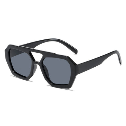 Men And Women Retro Personality Square Double Beam Sunglasses