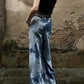 Retro Multi-pocket Tie-dye Cargo Jeans Loose Straight Trousers
