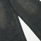 Washed And Worn Worn Out Denim Straight-leg Trousers Men's Punk