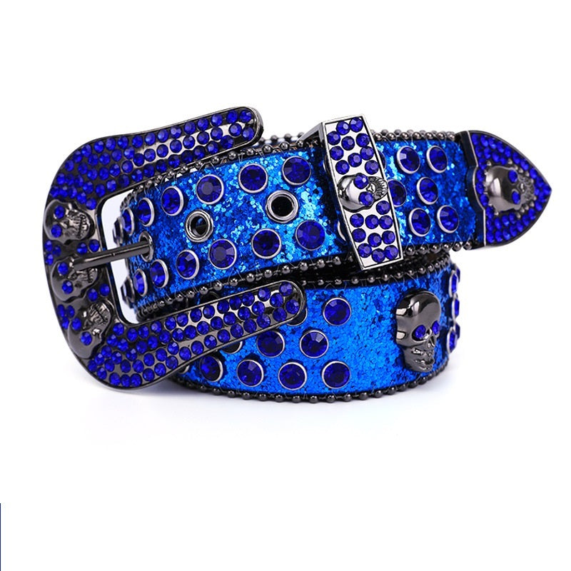 Fashionable And Popular Skull Rhinestone Belt