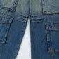 Gradient Tie-dye Denim Cargo Pants Trousers Men's Clothing
