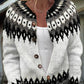 Winter Cardigan Coat Single-breasted Totem Warm Sweater