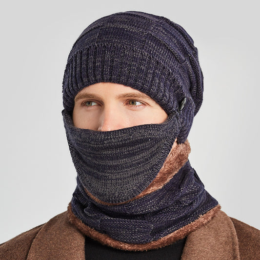 Hat Scarf Mask Three-piece Suit For Men To Keep Warm