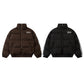 Men's Side Patchwork Stripes Stand-up Collar Cotton-padded Coat Coat