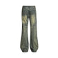 Vintage Men's Loose Yellow Mud Dyed Jeans