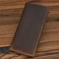 Men's Fashion Crazy Horse Leather Long Wallet